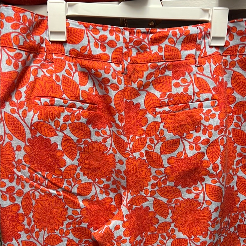 Boden Orange and Blue Floral Pants 12L - Picture 5 of 5